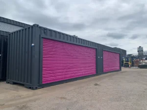 40ft x 8ft roller shutter shipping container.