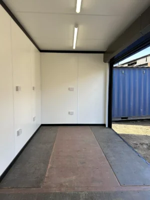 Compact shipping container with shutter access