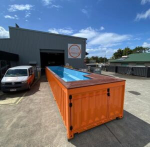 Orange 40ft Shipping Container Pool