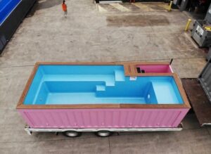 Pink 20ft Shipping Container Pool – Compact Luxury Modular Pool with Filtration System and Premium Finish