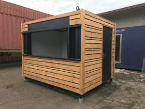 10ft x 8ft Cladded Food & Drink Outlet Shipping Container – Portable Food Service Unit