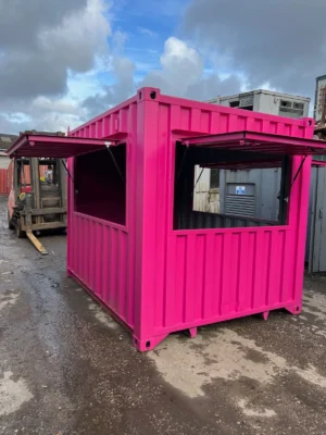 10ft x 8ft Shipping Container Food Kiosk – Street Food & Coffee Shop Unit