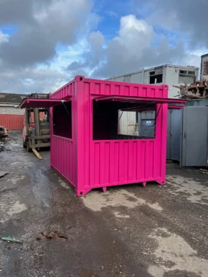 10ft x 8ft Shipping Container Food Kiosk – Street Food & Coffee Shop Unit