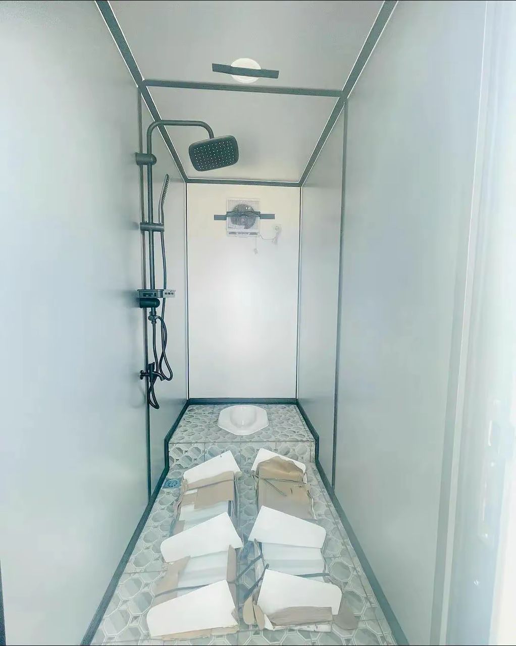 20Ft Portable shipping container bathroom units. 5 separate bathroom and washroom 20ft Portable Shipping Container Bathroom Unit – 5 Separate Restrooms & Washrooms